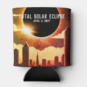 都市景観太陽の皆既食2024年4月8日 缶クーラー (裏面)