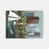 都市景観 フリースブランケット (正面(横))
