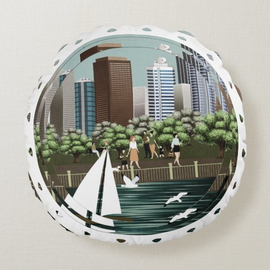 都市景観 ラウンドクッション (正面)