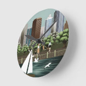 都市景観 ラウンド壁時計 (傾斜)