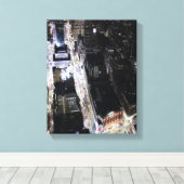 都市灯の航空写真 キャンバスプリント (インサイチュ (ウッドフロア))