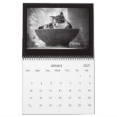 都市猫の白黒写真撮影 カレンダー (1月 2027)