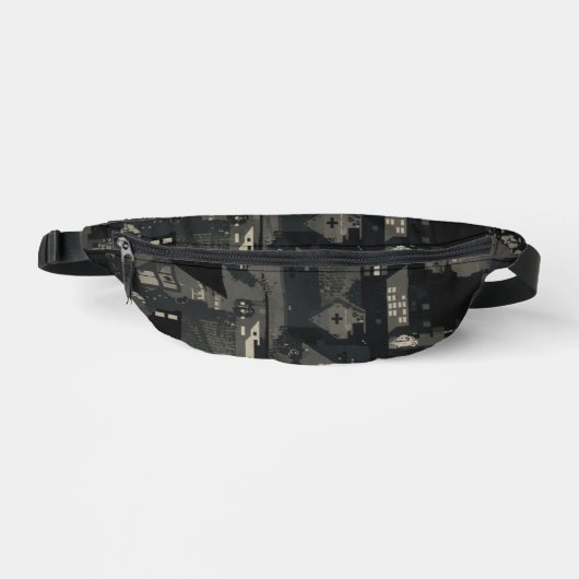 都市環境用ミリタリーカモフラージュ柄 ファニーパック (正面)