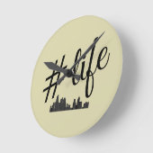 都市生活愛好家のためのライフウォールクロック ラウンド壁時計 (傾斜)