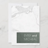 都市石モダン灰色の大理石誓の更新招待状 サンキューカード (裏面)