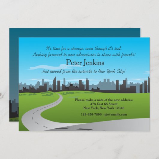 都市移動発表への移動 案内状 (正面/裏面)