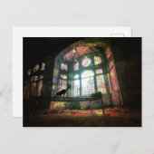 都市腐敗古ステンドグラス黒猫 ポストカード (正面/裏面)
