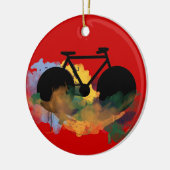 都市自転車アートグラフィックイラストレーション セラミックオーナメント (左)