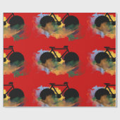 都市自転車アートグラフィックイラストレーション ラッピングペーパー (フラット)