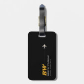 都市自転車モノグラムブラック ラゲッジタグ (裏面縦)