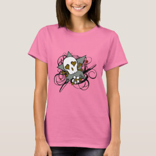 都市芸術的な入れ墨のスカルおよび華麗さの芸術 Tシャツ