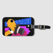 都市荷物のラベルのかわいい漫画犬 ラゲッジタグ (正面横)