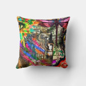 都市落書きのクッションの枕 クッション (裏面)