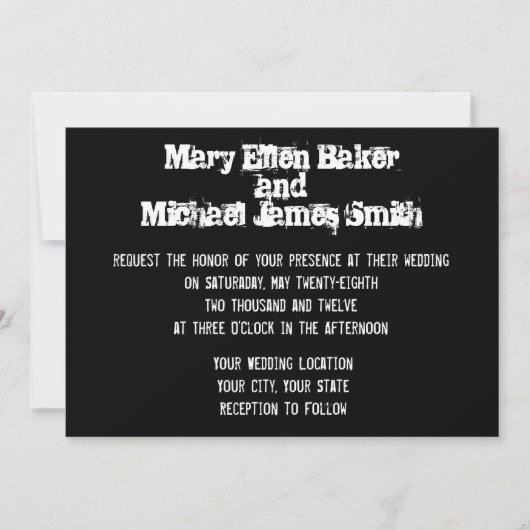 都市落書きの結婚式招待状 招待状 (正面)