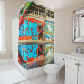 都市落書きの芸術によって失った断念された建物のシャワー シャワーカーテン (インサイチュ)