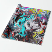 都市街並みグラフィティパーティー ラッピングペーパー (アンロールド)