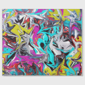 都市街並みグラフィティパーティー ラッピングペーパー (フラット)