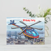 都市誕生会上の高く飛んでいるなヘリコプター 招待状 (スタンド正面)