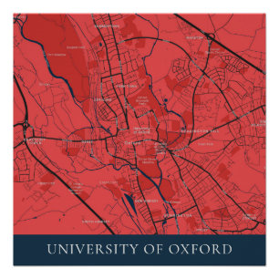 都市赤い海軍オックスフォード大学のイギリスの輪郭の地図 ポスター