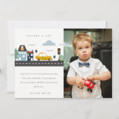 都市車の道路の写真任意の年齢誕生日 サンキューカード (正面)