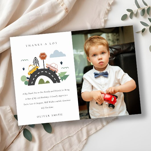 都市車の道路の写真任意の年齢誕生日 サンキューカード