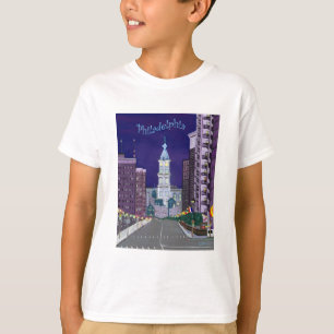 都市輝く子供の基本的なティー Tシャツ