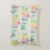 都市通りのライト背景、緑のグラデーションストライプ アクセントクッション (裏面(縦))