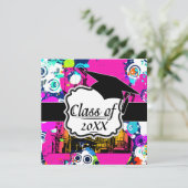 都市都市グラフィティ絵を描（ばちゃばちゃ）跳ねる卒業 招待状 (スタンド正面)