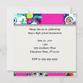 都市都市グラフィティ絵を描（ばちゃばちゃ）跳ねる卒業 招待状 (裏面)