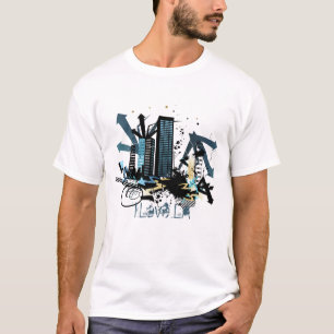都市都市落書きのワイシャツ"私は愛しますLA "を Tシャツ