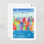 都市雪の嵐 ポストカード (正面/裏面)