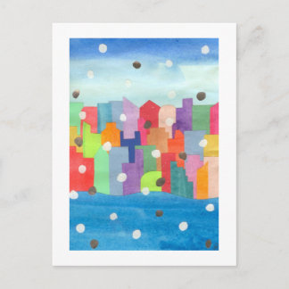 都市雪の嵐 ポストカード