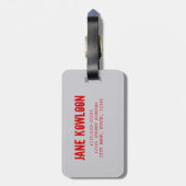 都市香港の九龍タクシー ラゲッジタグ (裏面縦)