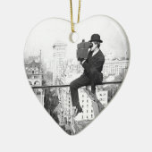 都市高層ヴィンテージの写真の旧式なカメラ セラミックオーナメント (左)