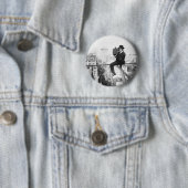 都市高層ヴィンテージの写真の旧式なカメラ 缶バッジ (インサイチュ)