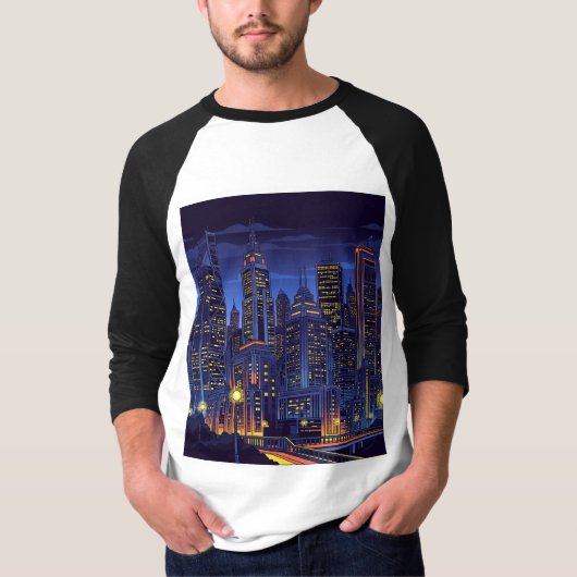 都市鮮やかエネルギー都市の風景* "モダンCity Ni Tシャツ (正面)