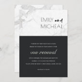 都市黒白大理石誓の更新招待状 サンキューカード (正面/裏面)