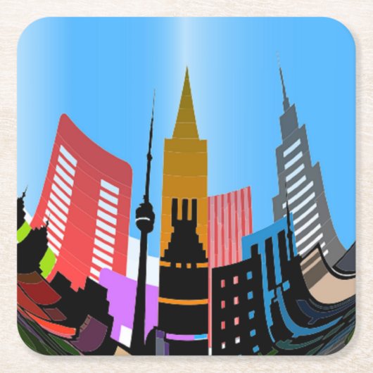 都市 スクエアペーパーコースター (正面)