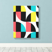 都市、トレンディー、カラフル、グラフィックモダンパターン キャンバスプリント (インサイチュ (ウッドフロア))