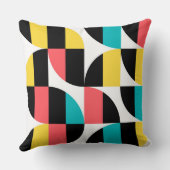 都市、トレンディー、カラフル、グラフィックモダンパターン クッション (裏面)