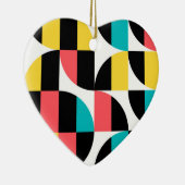 都市、トレンディー、カラフル、グラフィックモダンパターン セラミックオーナメント (右)