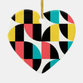 都市、トレンディー、カラフル、グラフィックモダンパターン セラミックオーナメント (正面)