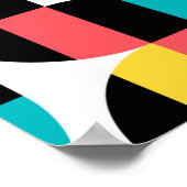 都市、トレンディー、カラフル、グラフィックモダンパターン ポスター (角)