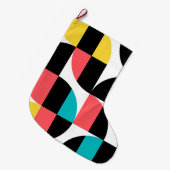 都市、トレンディー、カラフル、グラフィックモダンパターン ラージクリスマスストッキング (正面 (吊り時))