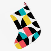 都市、トレンディー、カラフル、グラフィックモダンパターン ラージクリスマスストッキング (裏面 (吊り時))
