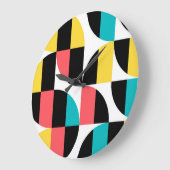 都市、トレンディー、カラフル、グラフィックモダンパターン ラージ壁時計 (傾斜)