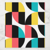 都市、トレンディー、カラフル、グラフィックモダンパターン ワインラベル (シングルラベル)