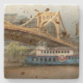 都市-ピッツバーグPA -素晴らしい記憶 ストーンコースター (正面)