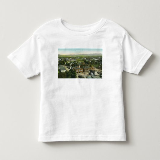 都市、消防署及びMunicipalの空中写真 トドラーTシャツ (正面)