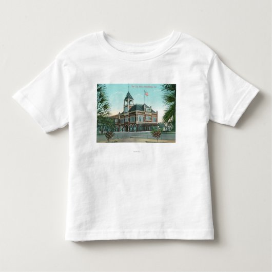 都市HallHealdsburg、カリフォルニアの外観 トドラーTシャツ (正面)